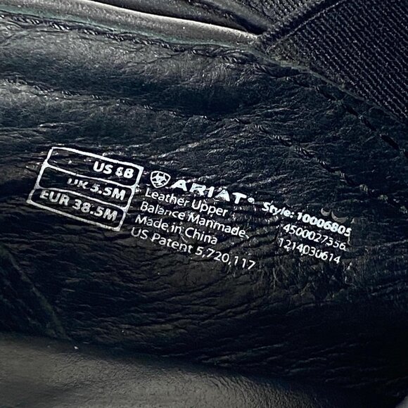 Ariat Sutter Baker Black Leather Slip On Clog Women's 8 - Picture 6 of 11